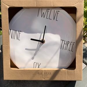 Rae Dunn 9” ceramic wall clock